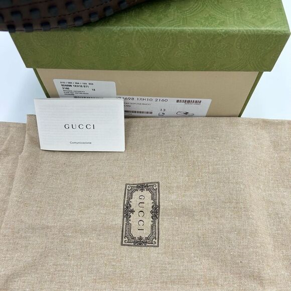 Men’s Gucci Aryton web striped leather driver loafers size 13 fits 13.5 US - Picture 11 of 11